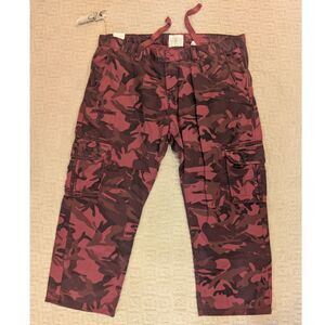 NWT Jordan Craig Cargo Pants Mens 44X28 Red Burgundy Camoflauge Utility Cargo